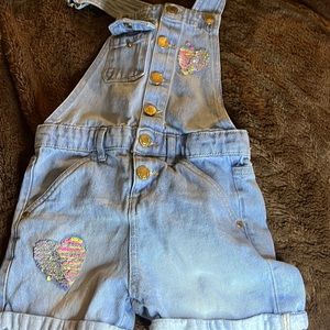 Kids blue overall shorts